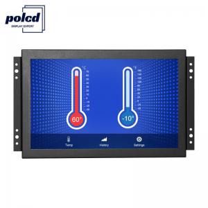 Polcd 10 Inch Touch Screen TFT Monitor , HDMI VGA LED Industrial LCD Monitor Open Frame