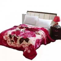 China Customized Pattern Luxury 100% Polyester Raschel Mink Blanket with Microfiber Fabric on sale
