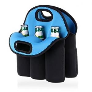 China Carrier Neoprene Insulated Bottle Cooler Bag 6 Pack Bottle Can With Drink Holder supplier