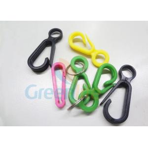 Colorful POM Plastic Snap Hook , Lanyards Attaching Plastic Carabiner Hook