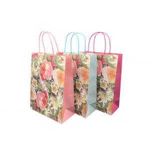 Exquisite Sustainable Promotional Paper Gift Bags Flower Pattern Design