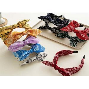 China GLH011 headband with flowers rabbit ears wide head hoop female pressure hoop knotted fabric headband wholesale supplier