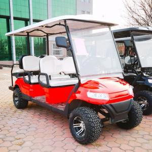 China Red 4+2 golf cart can carriage 6 passenger with 10 inch tyre and 4 kw motor low price high quality supplier