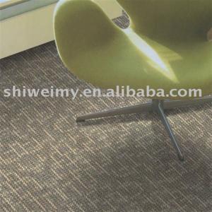 Green rib pattern polypropylene carpet tile with free sample