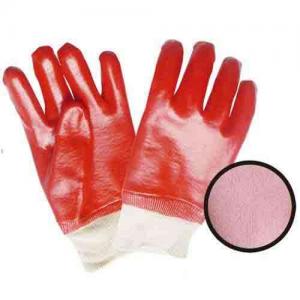 China Red PVC Coated Gloves, Knit Wrist supplier
