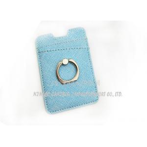 PU Leather Cell Phone Card Sleeve Back Card Holder With Ring Stand Rohs Listed