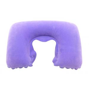 Purple Color Travel Neck Pillow Inflatable With Soft Hand Feeling