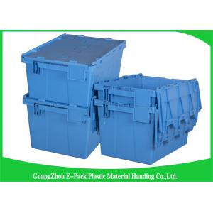 China Colored Logistic  Plastic Attached Lid Containers Easy Stacking Long Service Life supplier