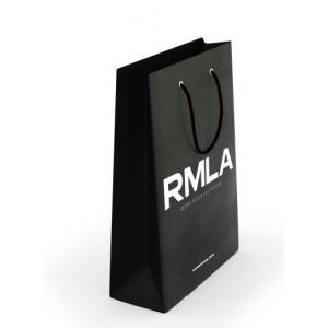 China Black Color Gloss Lamination Logo Embossing Custom Printing Paper Shopping Bags with PP Rope Handle supplier
