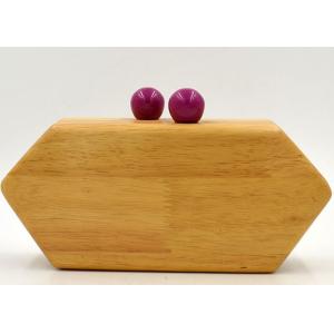 Handmade Vintage Wooden Clutch Bag Slim Timber Box Shaped For Dinner Party