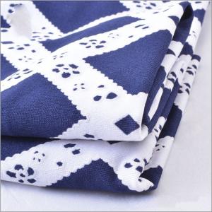 Rusha Textile  Knit Polyester Spandex DTY Blue And White Printed Fabrics