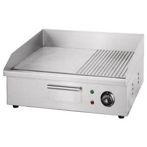 Electric Indoor Grill with Half Grooved Cooking Plate 550x425x225mm Household Product