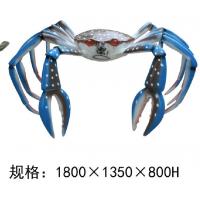 China Blue Crab Animal Fiberglass Marine life Sculpture Customized on sale