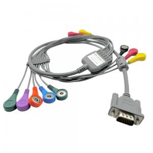 ECG Lead ECG Holter Monitoring System Cable For Changchun Digital 15 Pin Length 0.9m