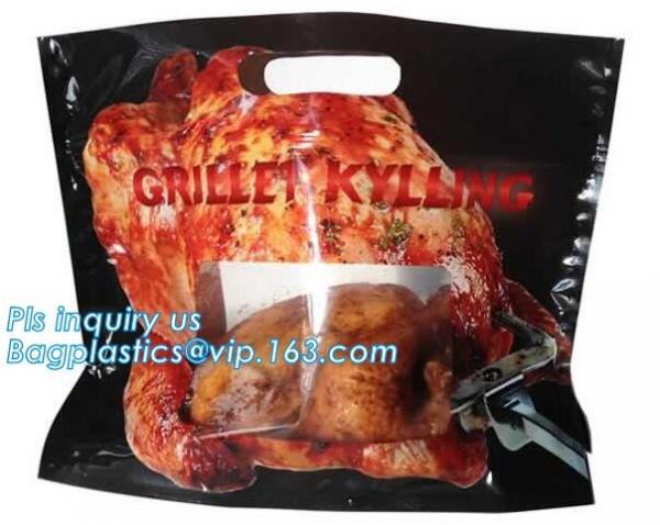 Anti Fog Hot Rotisserie Chicken Bags, Microwaveable Roasted meat Packaging Bag