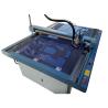 China Fabricación de prendas de vestir Cajas de papel Máquina de corte con caja de plata de marco azul wholesale