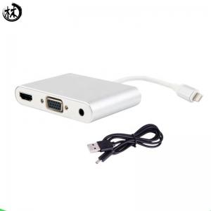 China Kico Lighting to 3.5mm Aux port Audio & VGA & HDTV Adapter Converter Cable For Iphone supplier