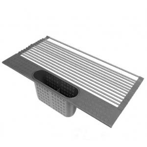 China Over The Sink Roll Up Dish Drying Rack Stainless Steel Kitchen With Utensil Holder supplier
