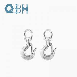 China 304 Stainless Steel Swivel Type Eye Slip Cargo Lifting Hook With Safety Latch supplier