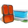 Hot sell Custom Oven Safe Folding 3 Compartment Silicone Food Containers Lunch