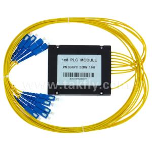 China Gpon Epon 1X8 SC APC ABS FTTX Fiber Optic PLC Splitter High Reliability And Stability wholesale