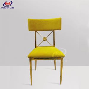 Yellow Seat Bag Stainless Steel Hotel Banquet Chair For Wedding Fine Dining