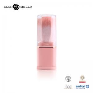 Retractable Brush Makeup Powder Brush Pink Plastic Handle 100% Synthetic Hair Plastic Handle,OEM Orders welcome