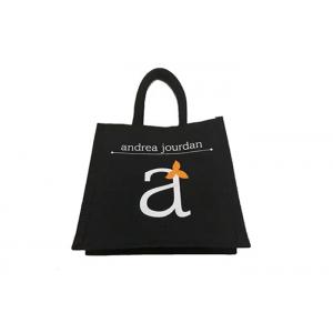 Black Recycle Cotton Tote Bags 26x26cm Biodegradable Tote Bags