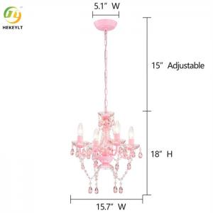 Lustres Led Pink Crystal Candle Chandelier Customize Luxury Wedding Lobby Hotel