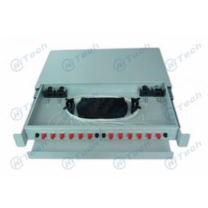 China 1U 12 Port Fiber Optic Patch Panel / 12 Cores ODF FC Adapter Standard Size wholesale