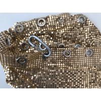 China Chainmail Metal Mesh Curtain Silver Sequins SGS Cloth Material Plain Weave on sale
