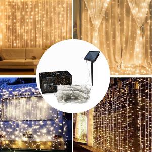 Copper 9.85ft Curtain Wedding Party LED Solar String Lights