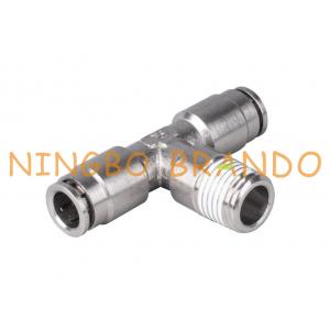 China Male Branch Tee Brass Pneumatic Push Fit Connectors 1/8'' 1/4'' 3/8'' 1/2'' supplier