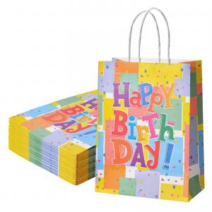 China Custom Order Accepted Affordable Kraft Paper Bags for Happy Birthday Candy Packaging supplier