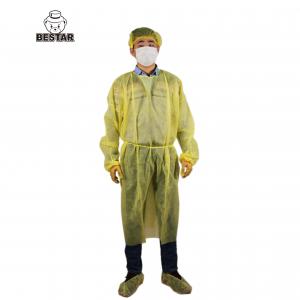 China Long Sleeve Disposable Ppe Gowns Level 1 Isolation Gown With Knit Cuff Collar supplier