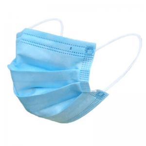 China Blue Disposable-3PLY protective face mask non-woven and meltblown cloth material with CE certificate 50pcs per box supplier