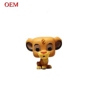 3D Cartoon Pop Lion Statue Animated Plastic Animal Model Toy