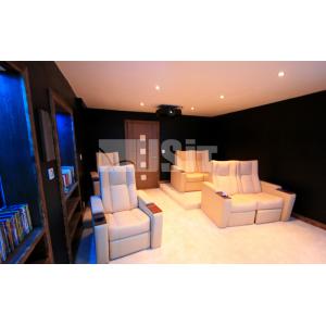 Luxury Home Cinema Room Leather Electric Recliners High Strength Steel Structure.