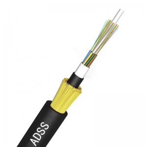 China Outdoor 4 12 24 48 96 144 Core ADSS Loose Tube Fiber Optic Cable supplier