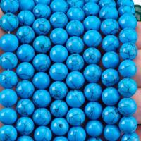 China Blue Turquoise 8MM Smooth Round Shape Loose Bead For Jewelry Making Tools on sale