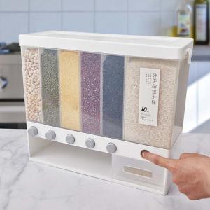 6 Grids Plastic Cereal Storage Box for Kitchen Food