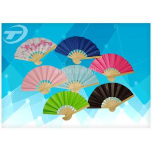 China fans plegables del papel tamaño pequeño del 10cm con el marco de bambú natural supplier