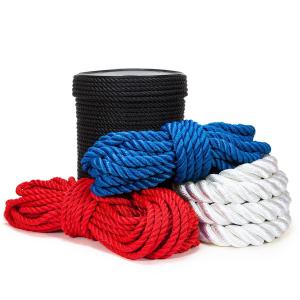 China 32mm Double Braided Marine Mooring Line Made of Fiber and 3/4 Strands for Marine Vessels supplier