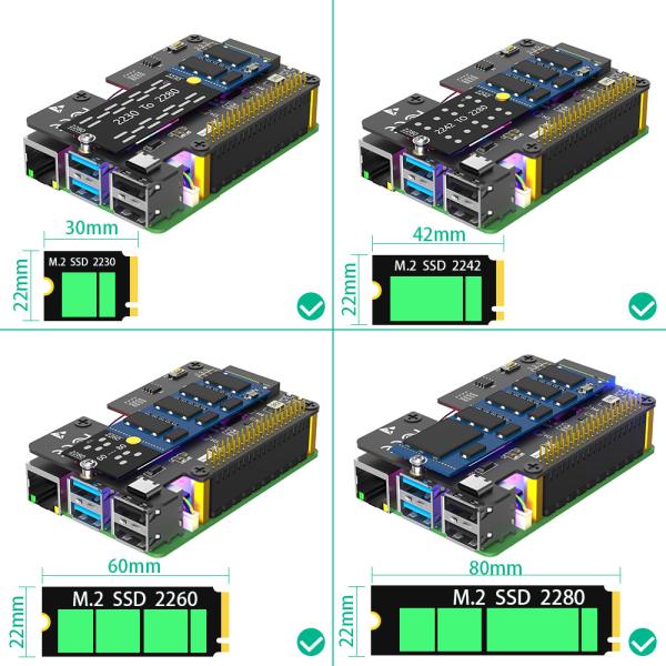 China Adaptateur M.2 vers PCIe pour Raspberry Pi Gen2, NVMe, adaptateur SSD pour Raspberry, combo 3 en 1 wholesale