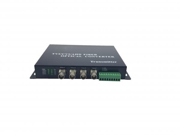 4ch Noncompression Digital Video Ethernet RS232 To Fiber Optic Converter 80km