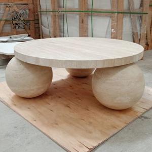 China Natural Stone Round Coffee Table Marble Creative Art Table Set European Style Home Decoration supplier