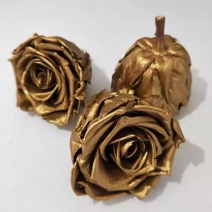 Ecuador Roses Diy Preserved Rose Head Gold Covered Roses  rose  gold rose
