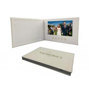 New material LCD video wedding invitation card linen video album with big promotion