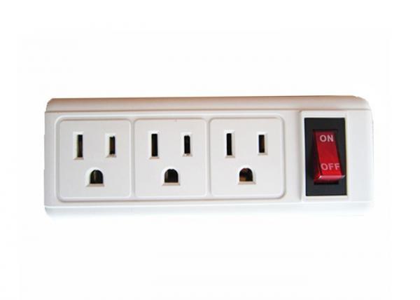 125v Triple Outlet Adapter With On / Off Switch 60hz 15a Ul Approved