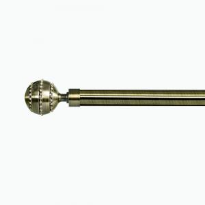 Circle Diamond Curtain Rod Finials Anti Brass Metal Curtain Pole Set 19MM